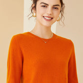 Classic Long Sleeve Pullover Cashmere Sweater for Women